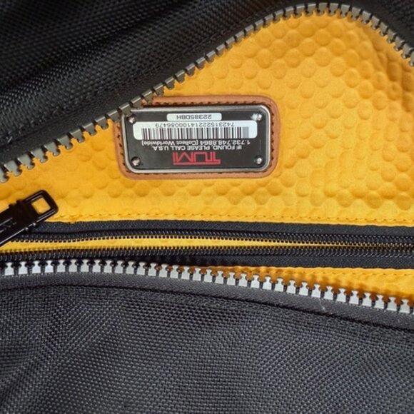 TUMI ALPHA BRAVO Cannon Backpack Black Brown Orange - Picture 4 of 12